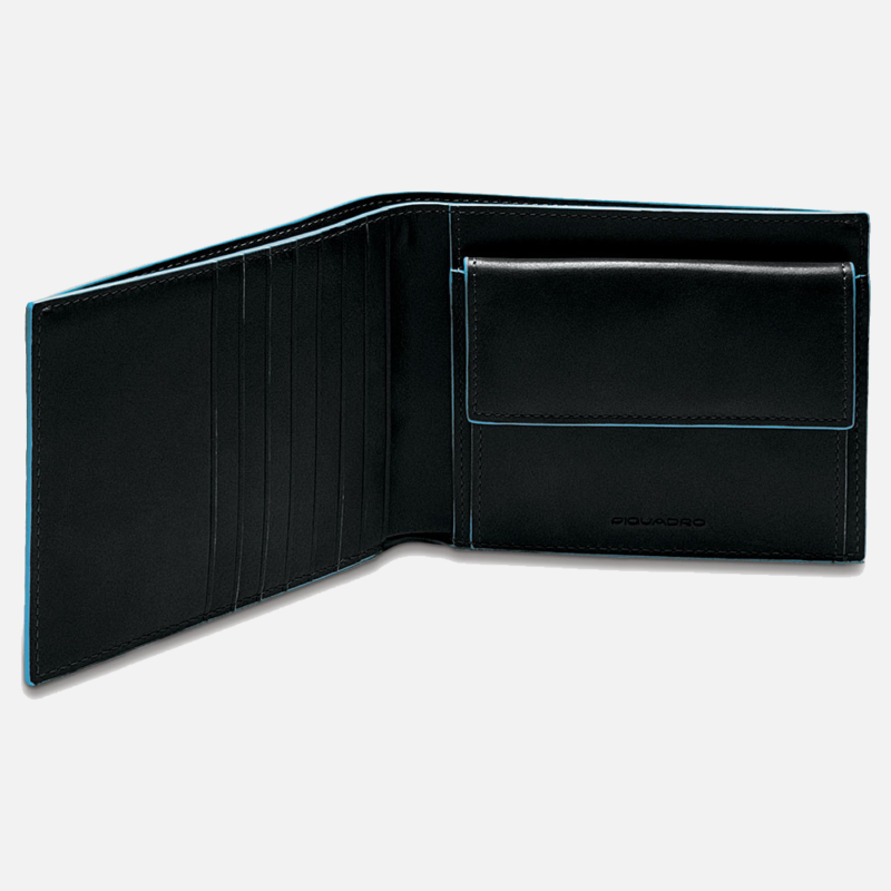 Portafoglio Uomo con Portamonete e Protezione Anti-Frode RFID Blue Square