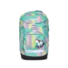 Pastel-colored kids' backpack with a bubble pattern and a unicorn badge on the front pocket.