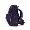 Purple space-themed kids' backpack with multiple pockets and padded straps for school use